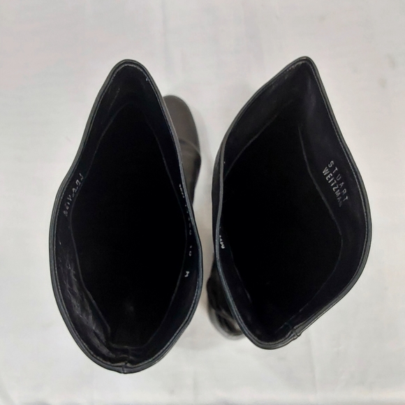 Stuart Weitzman Black Slouchy Runched Mid Calf Boots - Picture 8 of 14